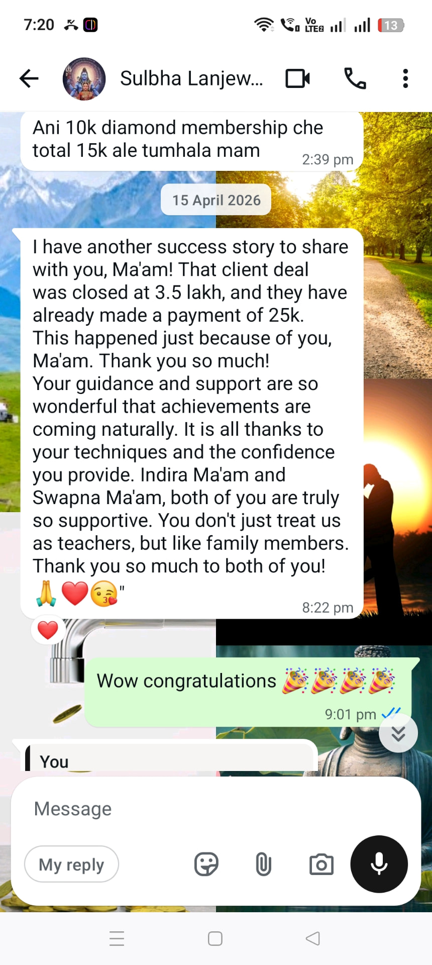 Student success story: client deal closed at 3.5 lakh